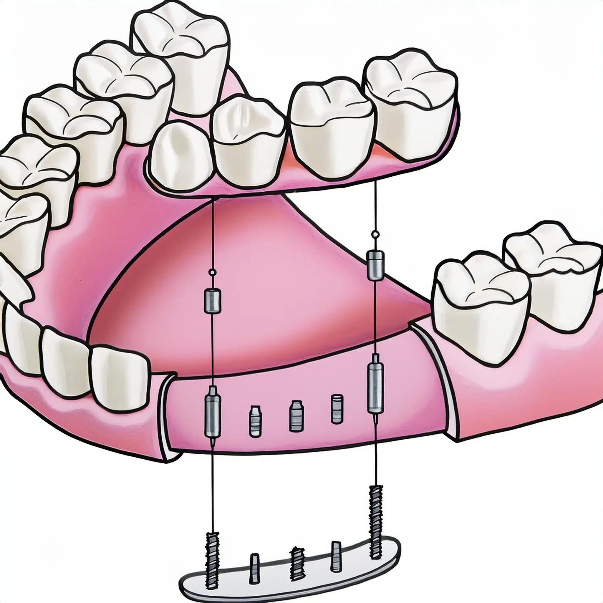 Transosteal dental implants