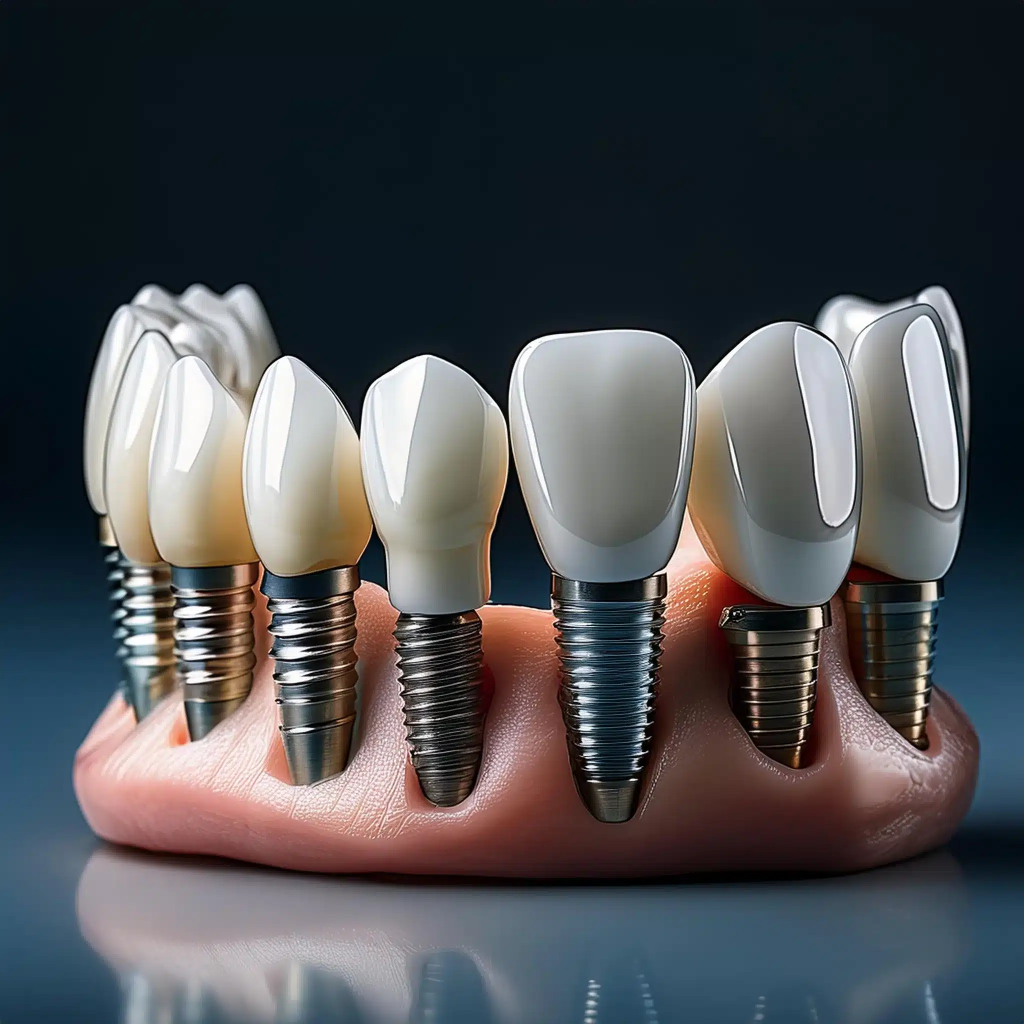 Diferentes modelos de implantes dentales 