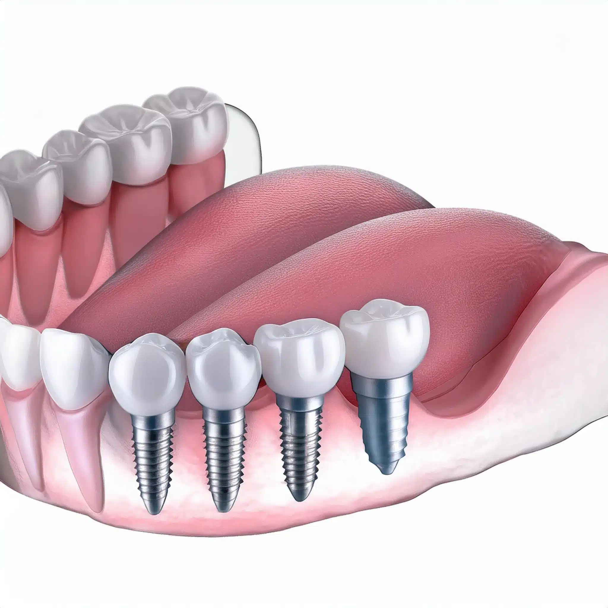 Transosteal dental implants