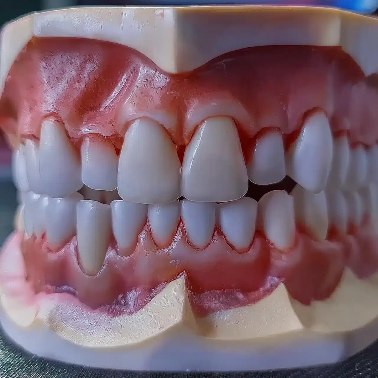 Un lavoro di impianti dentali con innesto osseo