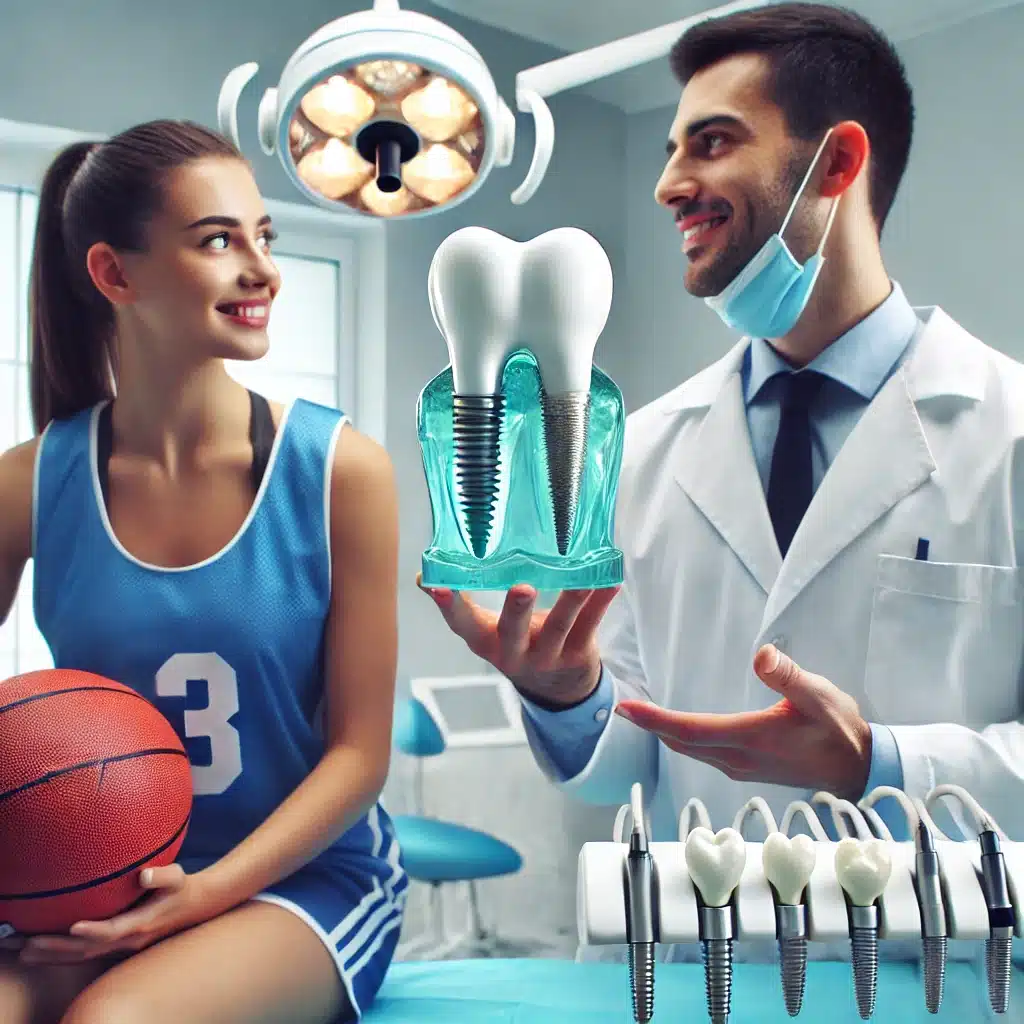 What affect has sport at dental implants?