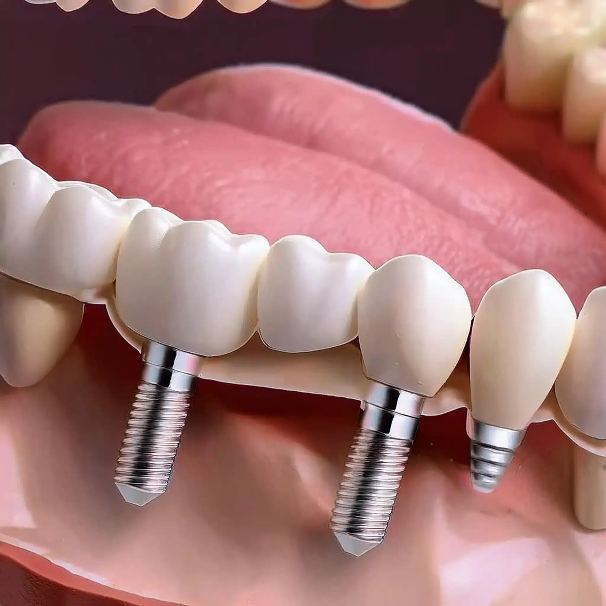 The procedure of dental implant supported bridges